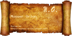 Musser Orion névjegykártya